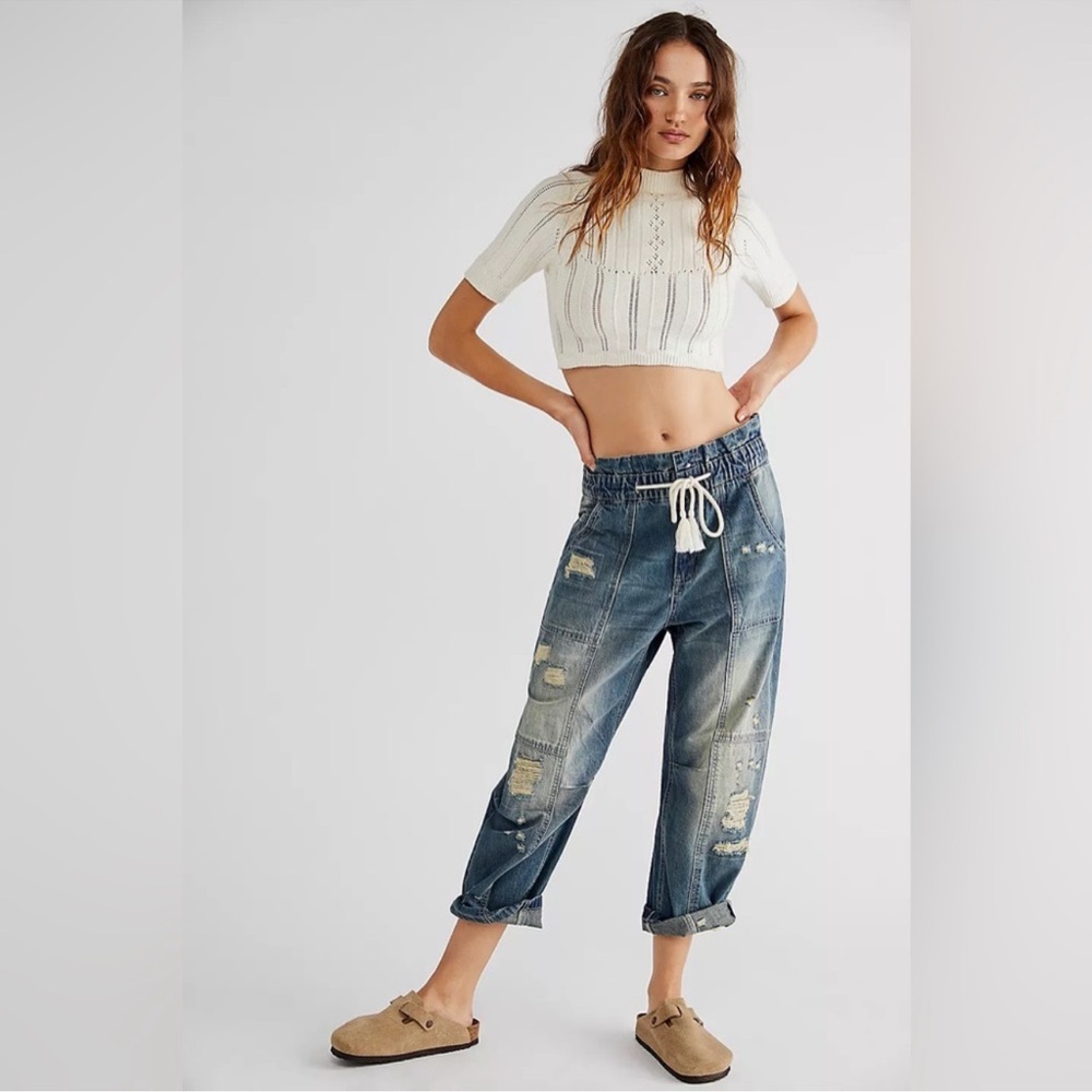 Free People In My Time Denim Cargo Jeans -  XS
